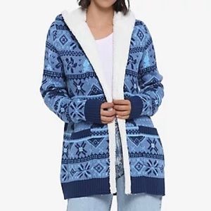 NWT LILO & STITICH SHERPA BLUE CARDIGAN